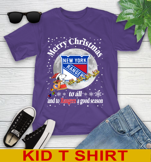 New York Rangers Merry Christmas To All And To Rangers A Good Season NHL Hockey Sports Youth T-Shirt 3