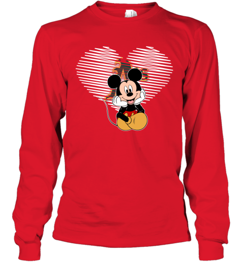 MLB Oakland Athletics The Heart Mickey Mouse Disney Baseball T Shirt s7FPHkYXY3M long sleeve tee 14 95 151514 front red