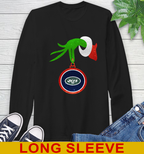 New York Jets Grinch Merry Christmas NFL Football Long Sleeve T-Shirt 2