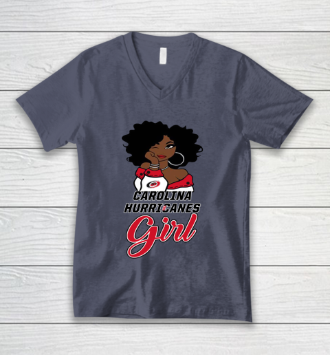 Carolina Hurricanes Girl NHL V-Neck T-Shirt 8