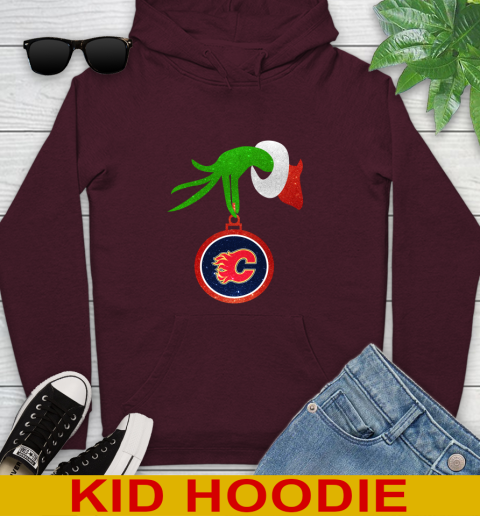 Calgary Flames Grinch Merry Christmas NHL Hockey Youth Hoodie 7