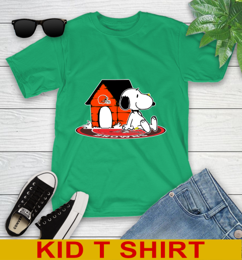 NFL Football Cleveland Browns Snoopy The Peanuts Movie Shirt Youth T-Shirt 6