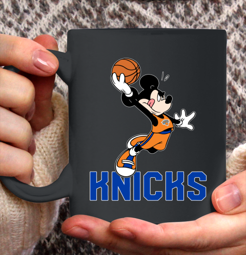 NBA Basketball New York Knicks Cheerful Mickey Mouse Shirt Ceramic Mug 15oz