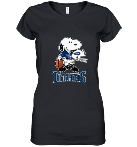 Snoopy A Strong And Proud Tennessee Titans Player NFL Women's V-Neck T-Shirt