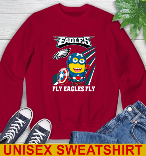 NFL Football Philadelphia Eagles Captain America Marvel Avengers Minion Shirt Sweatshirt 9