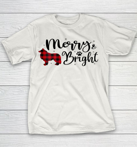 Border Collie Christmas Buffalo Plaid Dog Cute Youth T-Shirt
