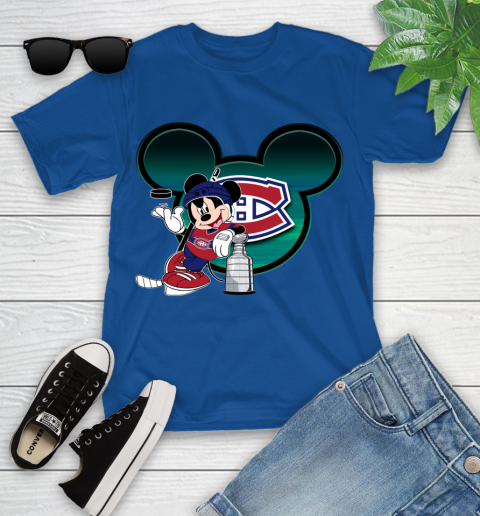 NHL Montreal Canadiens Stanley Cup Mickey Mouse Disney Hockey T Shirt Youth T-Shirt 9