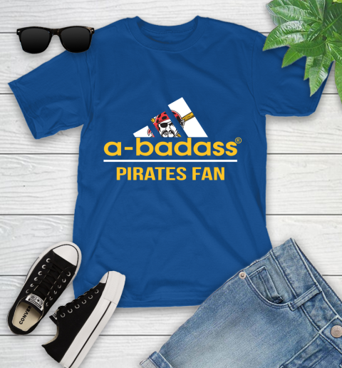 MLB A Badass Pittsburgh Pirates Fan Adidas Baseball Sports Youth T-Shirt 12