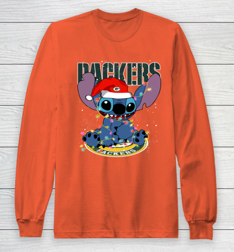Green Bay Packers NFL Football noel stitch Christmas Long Sleeve T-Shirt 3
