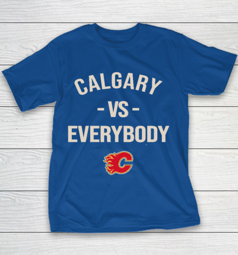 Calgary Flames Vs Everybody Youth T-Shirt 6