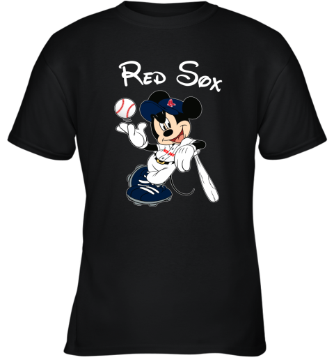 Baseball Mickey Team Boston Red Sox Youth T-Shirt