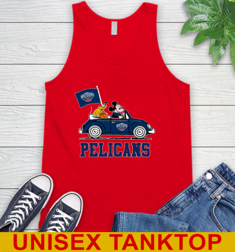 NBA Basketball New Orleans Pelicans Pluto Mickey Driving Disney Shirt Tank Top 6