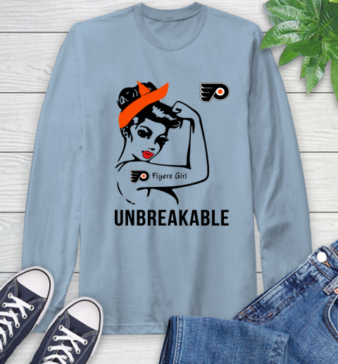 NHL Philadelphia Flyers Girl Unbreakable Hockey Sports Long Sleeve T-Shirt 6