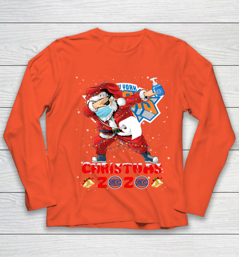 New York Knicks Funny Santa Claus Dabbing Christmas 2020 NBA Youth Long Sleeve 3