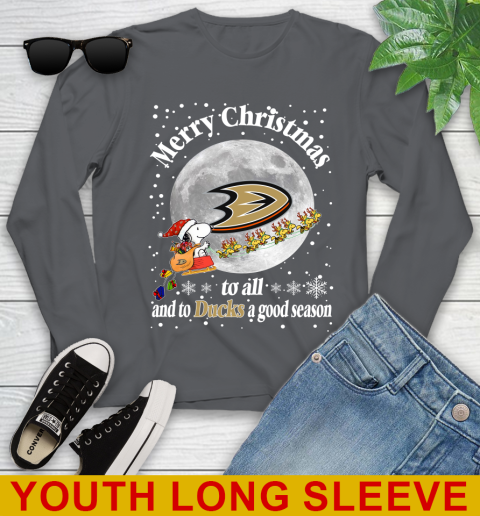 Anaheim Ducks Merry Christmas To All And To Ducks A Good Season NHL Hockey Sports Youth Long Sleeve 9