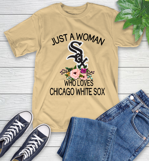 MLB Just A Woman Who Loves Chicago White Sox Baseball Sports T-Shirt 6