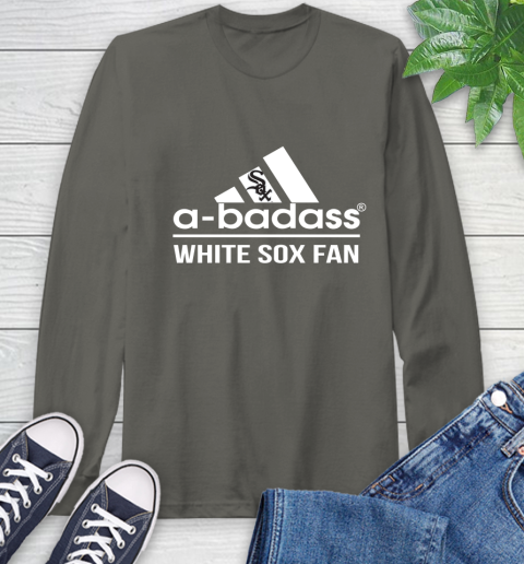 MLB A Badass Chicago White Sox Fan Adidas Baseball Sports Long Sleeve T-Shirt 9