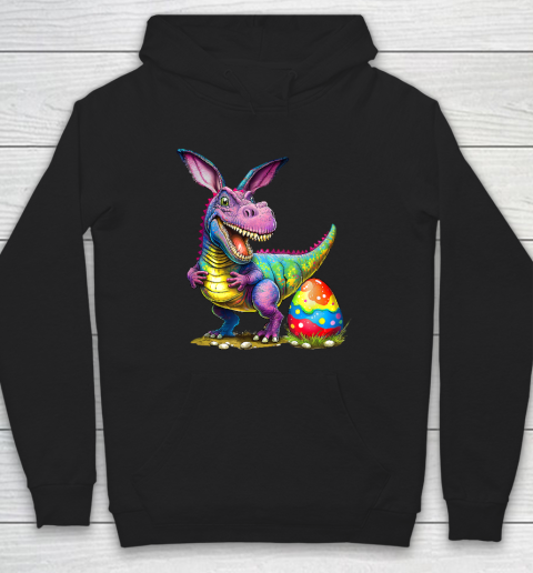 T Rex Dino Bunny Dinosaurs Hunt Eggs Happy Easter Outfit Boy Hoodie