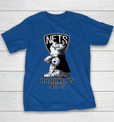 NBA Basketball My Cat Loves Brooklyn Nets Youth T-Shirt 6