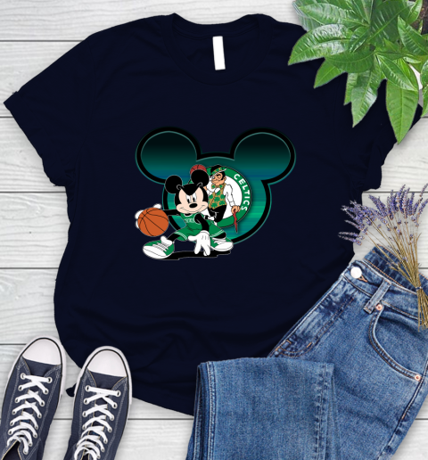 NBA Boston Celtics Mickey Mouse Disney Basketball Women's T-Shirt 3