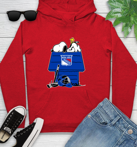 New York Rangers NHL Hockey Snoopy Woodstock The Peanuts Movie Youth Hoodie 11