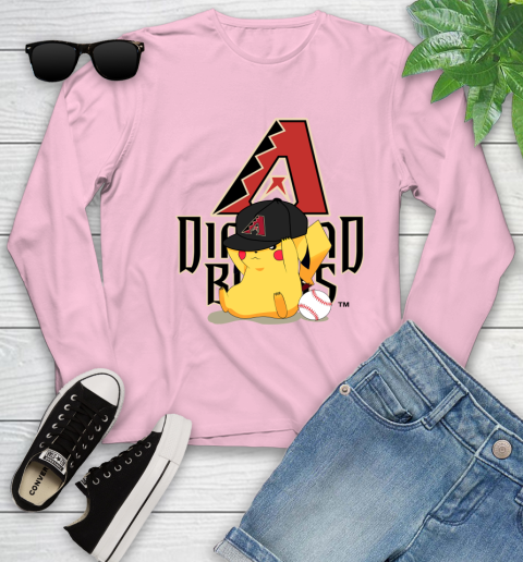MLB Pikachu Baseball Sports Arizona Diamondbacks Youth Long Sleeve 10
