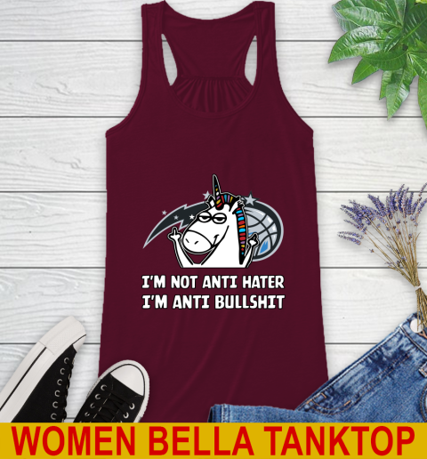 Orlando Magic NBA Basketball Unicorn I'm Not Anti Hater I'm Anti Bullshit Racerback Tank 3