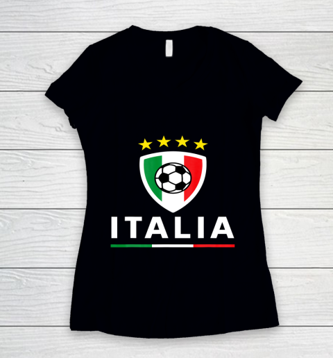 Italy  Italia Forza Azzurri Italy Soccer Champions Euro 2021 Women's V-Neck T-Shirt