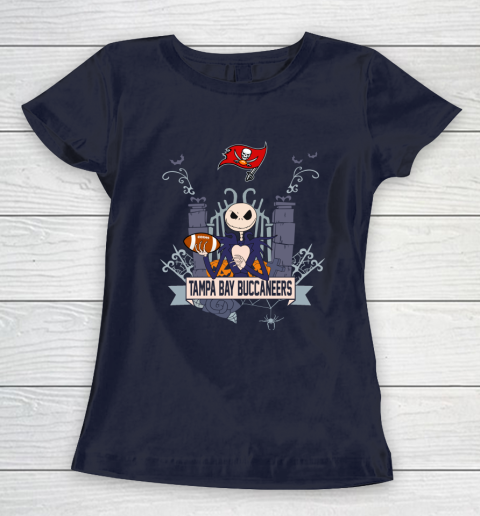 NFL Tampa Bay Buccaneers Football Jack Skellington Halloween Women's T-Shirt 2