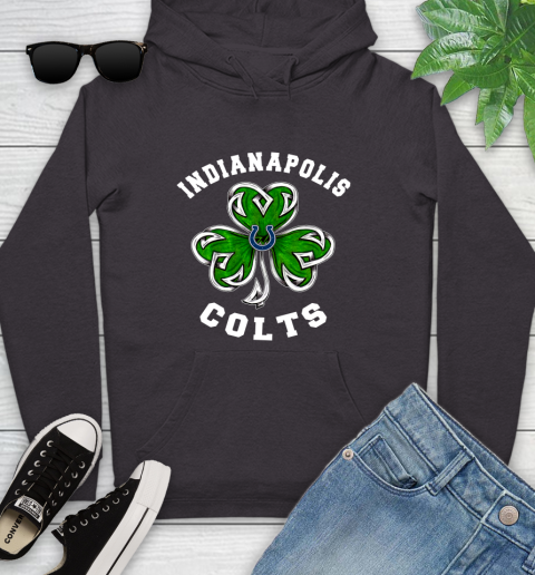NFL Indianapolis Colts Three Leaf Clover St Patrick's Day Football Sports Youth Hoodie 8