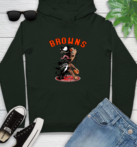 NFL Cleveland Browns Football Venom Groot Guardians Of The Galaxy Youth Hoodie 13