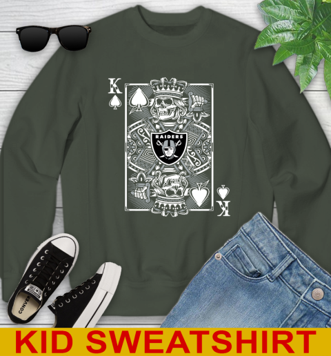 Oakland Raiders NFL Football The King Of Spades Death Cards Shirt Youth Sweatshirt 8