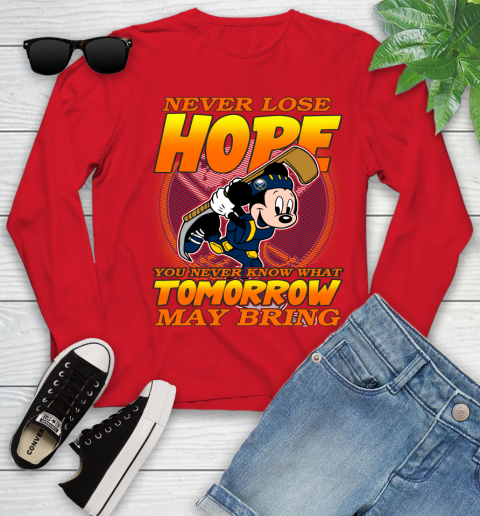 Buffalo Sabres NHL Hockey ootball Mickey Disney Never Lose Hope Youth Long Sleeve 11