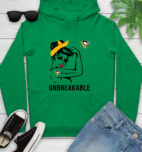 NHL Pittsburgh Penguins Girl Unbreakable Hockey Sports Youth Hoodie 5