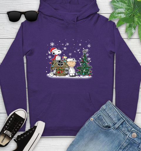 NHL Los Angeles Kings Snoopy Charlie Brown Woodstock Christmas Stanley Cup Hockey Youth Hoodie - Image 6