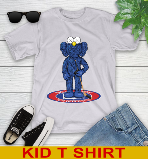 NHL Hockey New York Rangers Kaws Bff Blue Figure Shirt Youth T-Shirt 5