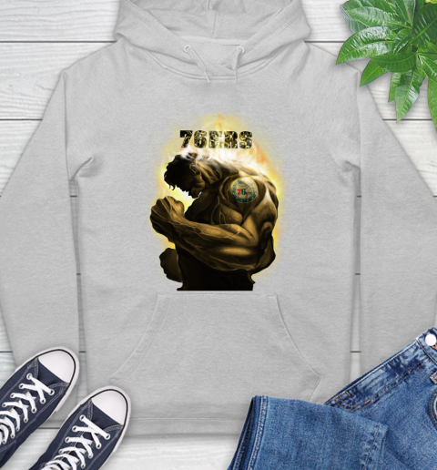 Philadelphia 76ers NBA Basketball Hulk Marvel Avengers Sports Hoodie 6