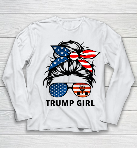 Trump Girl American Flag Glass Youth Long Sleeve