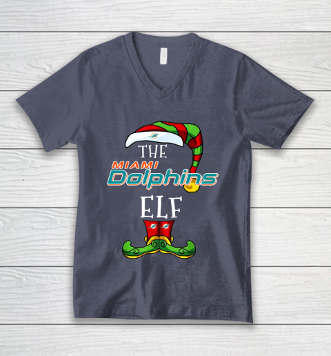 Miami Dolphins Christmas ELF Funny NFL V-Neck T-Shirt 7