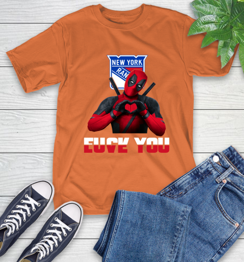NHL New York Rangers Deadpool Love You Fuck You Hockey Sports T-Shirt 4