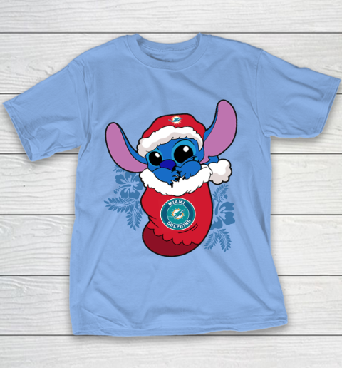 Miami Dolphins Christmas Stitch In The Sock Funny Disney NFL Youth T-Shirt 10