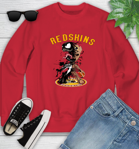 NFL Washington Redskins Football Venom Groot Guardians Of The Galaxy Youth Sweatshirt 9