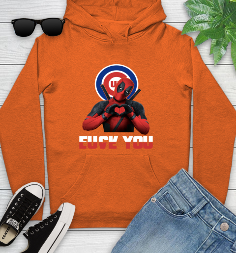 MLB Chicago Cubs Deadpool Love You Fuck You Baseball Sports Youth Hoodie 4