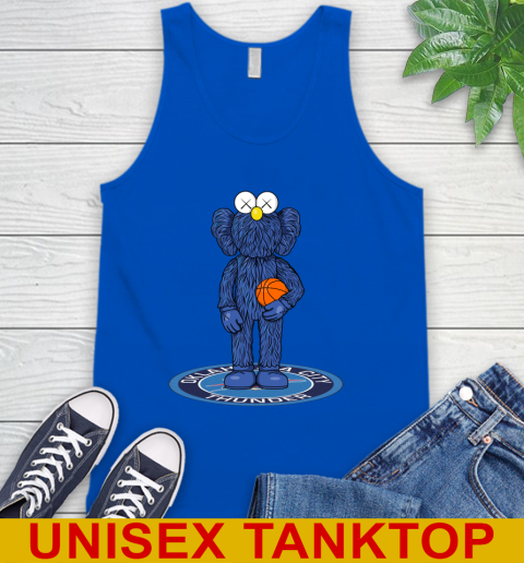 NBA Basketball Oklahoma City Thunder Kaws Bff Blue Figure Shirt Tank Top 5