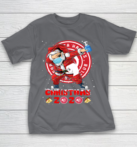 Atlanta Hawks Funny Santa Claus Dabbing Christmas 2020 NBA Youth T-Shirt 5