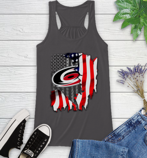 Carolina Hurricanes NHL Hockey American Flag Racerback Tank 11
