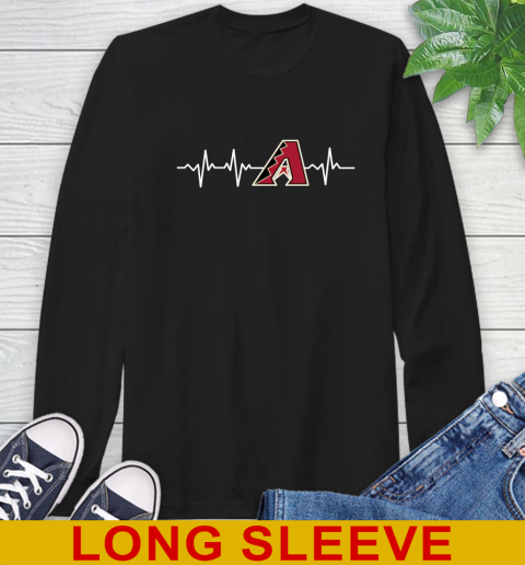 Arizona Diamondbacks MLB Baseball Heart Beat Shirt Long Sleeve T-Shirt