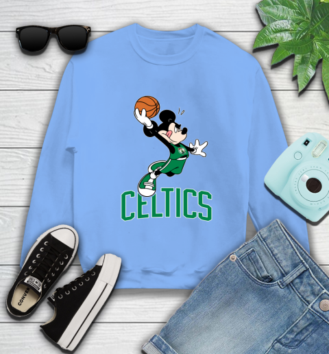 NBA Basketball Boston Celtics Cheerful Mickey Mouse Shirt Sweatshirt 11