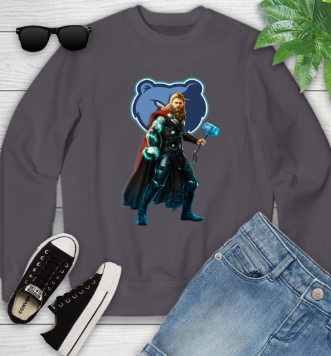 NBA Thor Avengers Endgame Basketball Memphis Grizzlies Youth Sweatshirt 6
