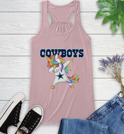 Dallas Cowboys NFL Football Funny Unicorn Dabbing Sports Racerback Tank 11